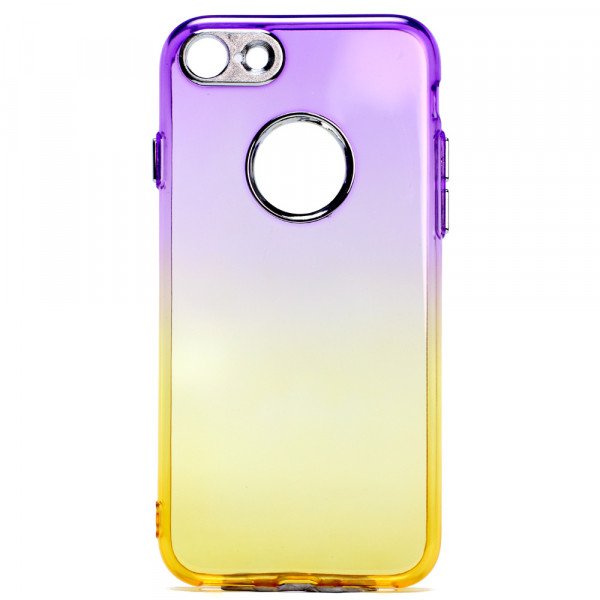 Wholesale iPhone 8 / 7 Two Tone Color Hybrid Case (Purple Gold)